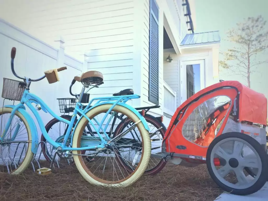 Bikes and trailers included with rental